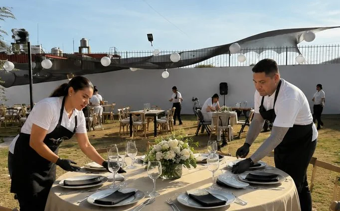 Montaje de mesa para evento corporativo
