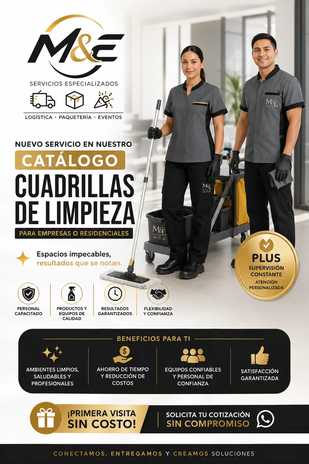 Cuadrillas de limpieza M&E para empresas o residenciales